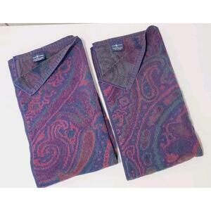 Vintage Ralph Lauren Paisley Medallion Towels 2 Hand Towels Jewel Tones
